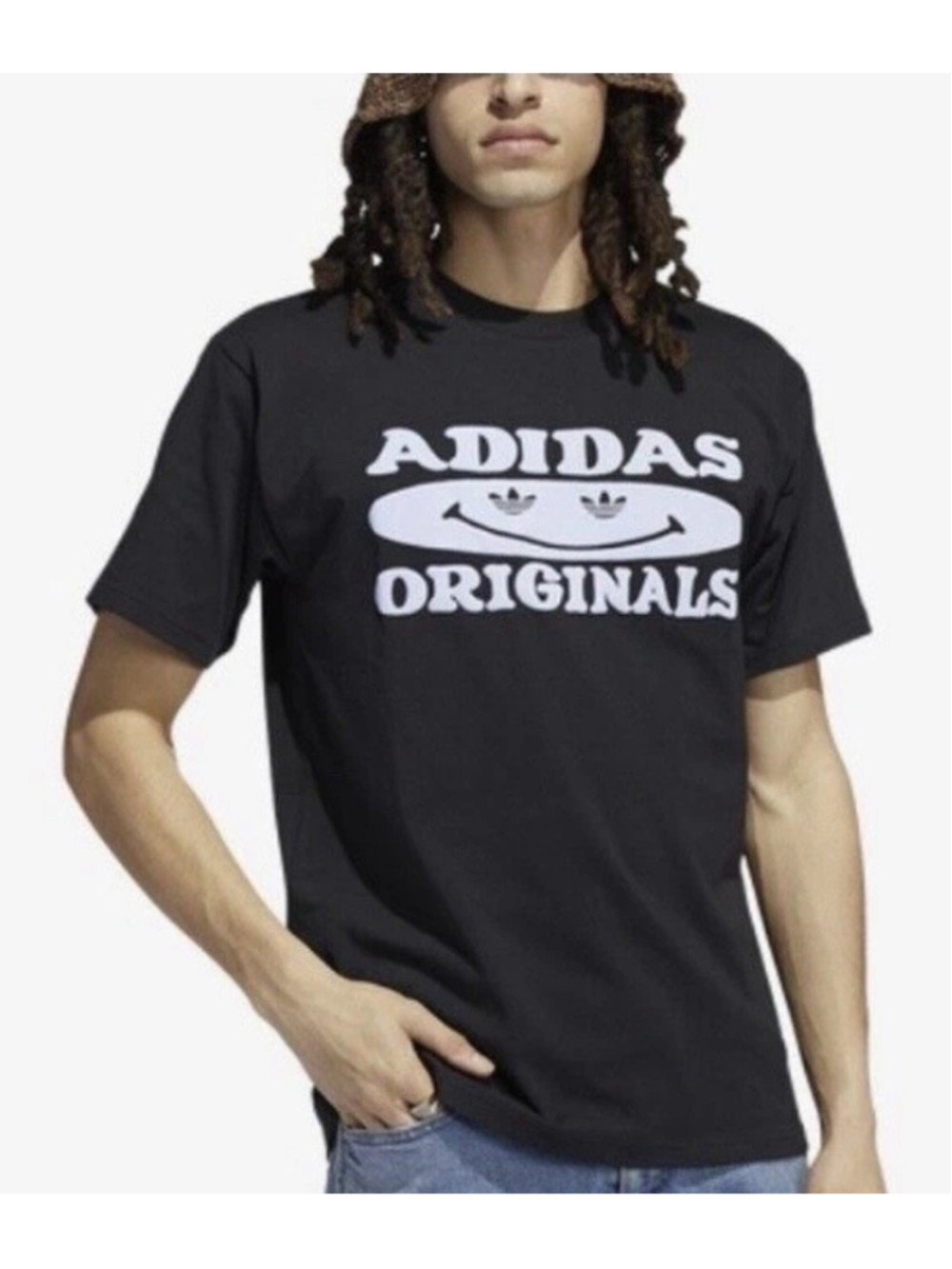 Adidas Originals Trefoil Smile Tee for Men Black OR Lavender